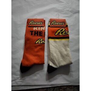 Reeses King Of The Cups Novelty  Crew Socks Size 6-12 Mens, 2 Pair